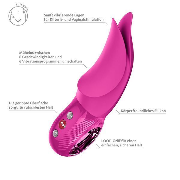 Вібратор для клітора Fun Factory VOLTA Magenta, гнучкий подвійний кінчик SX4241 фото