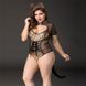 Еротичний костюм кішечки JSY &laquo;Імператриця Кітті&raquo; Plus Size, Black, боді, шнурівка, хвіст, вушка SO8360 фото 3