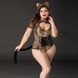Еротичний костюм кішечки JSY &laquo;Імператриця Кітті&raquo; Plus Size, Black, боді, шнурівка, хвіст, вушка SO8360 фото 2