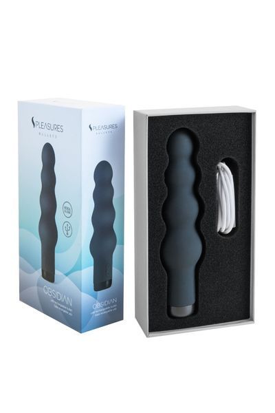 Вібратор S Pleasures Bullets Obsidian, чорний, у вигляді ряду кульок, 10 режимів, діаметр 4,2 см SX1603 фото