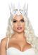 Корона злої королеви Leg Avenue Faux leather spiked crown White, штучна шкіра, заклепки SO8014 фото