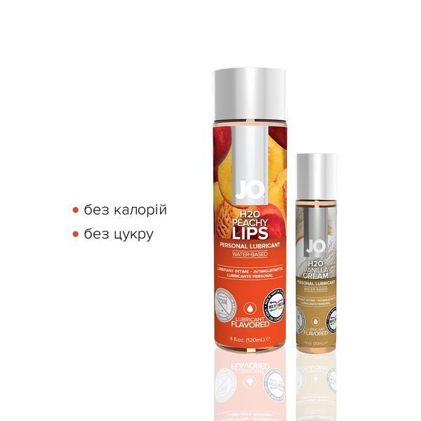 Комплект JO GWP - Peaches & Cream - Peachy Lips, 120 мл & H2O Vanilla, 30 мл SO6771 фото