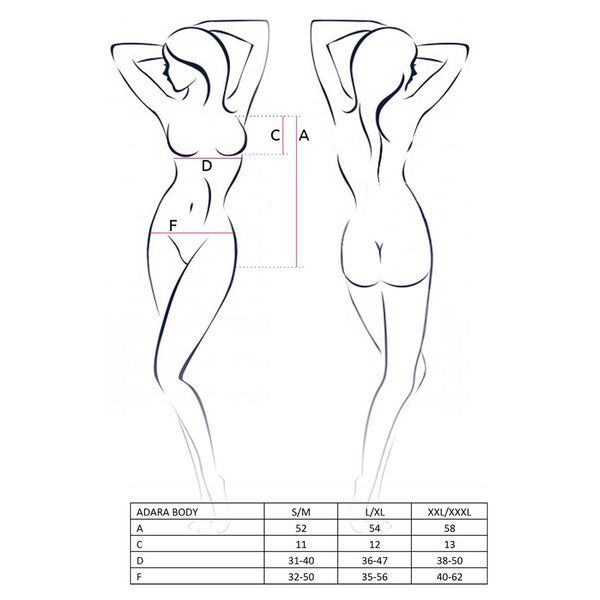 Боді монокіні Passion ADARA BODY, black EL10102 фото