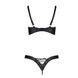 Комплект з екошкіри Passion CELINE BIKINI 6XL 7XL black, відкритий бра, стрінги зі шнурівкою SO6401 фото 4