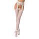 Мереживні колготки-бодістокінги Passion S014 One Size, White, імітація панчіх та пояса з гартерами PSS014W фото 1