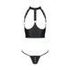 Комплект білизни з відкритими грудьми Passion GENEVIA SET WITH OPEN BRA black, корсет, стрінги SO8440 фото 3