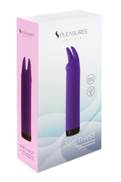 Вібратор S Pleasures Bullets Amethyst, фіолетовий, з двома відростками, 10 режимів, діаметр 3,1 см SX1604 фото