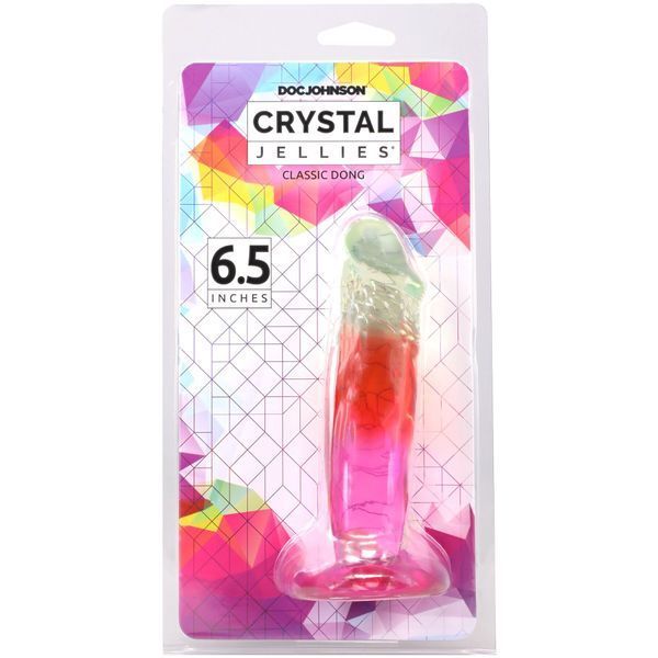 Дилдо Doc Johnson Crystal Jellies - 6.5 Inch Classic Dong - Rainbow SX4489 фото