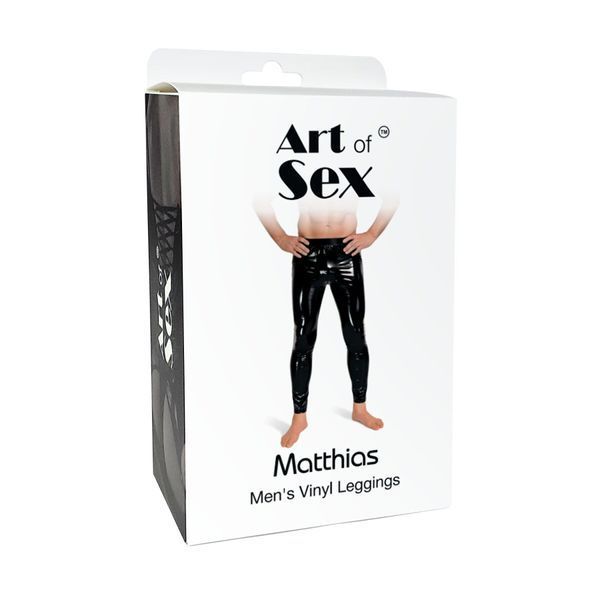 Лаковані чоловічі легінси Art of Sex - Matthias, колір чорний, розмір L SX3536 фото