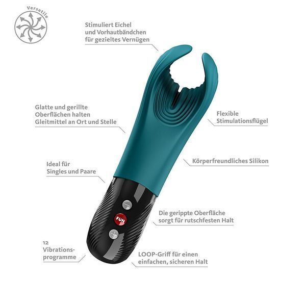Вібратор для пеніса Fun Factory MANTA Bottle Green, підходить для парних ігор SX4298 фото