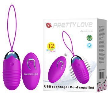 Віброяйце Pretty Love Jessica Vibrating Egg Purple з пультом ДК 6603BI-014362W-3 фото