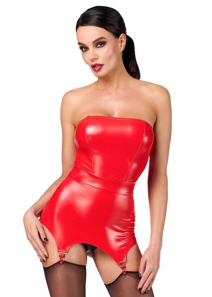 Корсет з підв'язками для панчіх Noir Handmade F368 Bombshell Fierce Corset-belt Red XL SX4097 фото