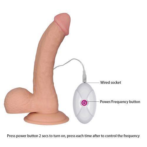 Реалістичний фалоімітатор з вібрацією LoveToy The Ultra Soft Dude Vibrating 8.8" 6452LV1094 фото