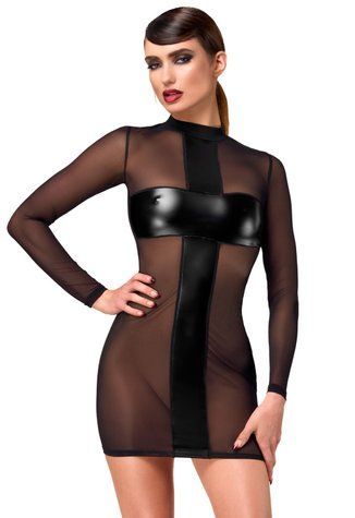 Сукня Noir Handmade F369 Crossfire Mesh & Wetlook Mini dress XS SX4098 фото