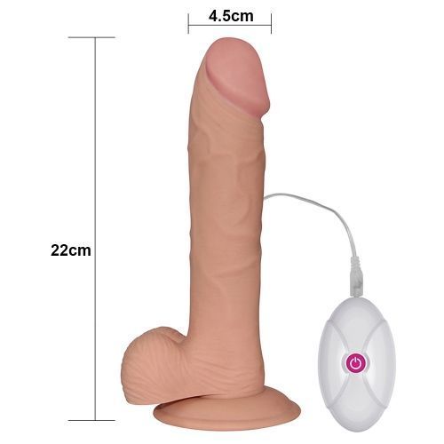 Реалістичний фалоімітатор з вібрацією LoveToy The Ultra Soft Dude Vibrating 9" 6452LV1096 фото