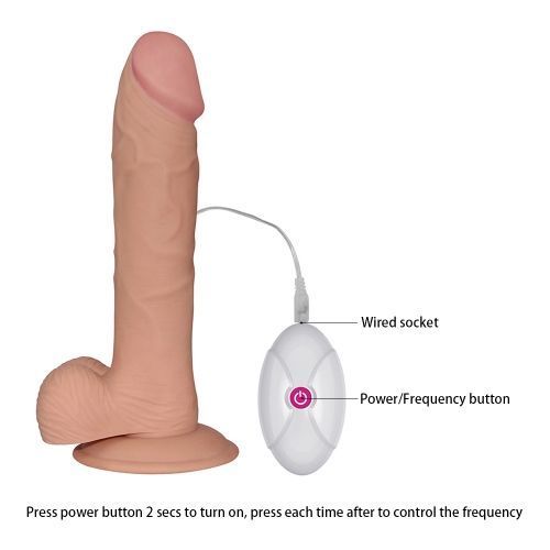 Реалістичний фалоімітатор з вібрацією LoveToy The Ultra Soft Dude Vibrating 9" 6452LV1096 фото