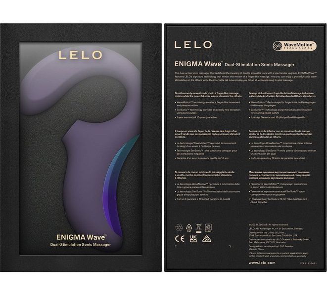Кліторально-вагінальний звуковий стимулятор LELO Enigma WAVE Cyber Purple, 3 типи стимуляції SX0686 фото