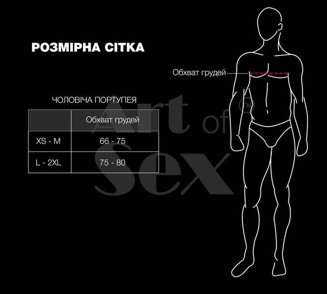 Чоловіча портупея Art of Sex - Spartacus, екошкіра, колір чорний, розмір L-2XL SX3538 фото
